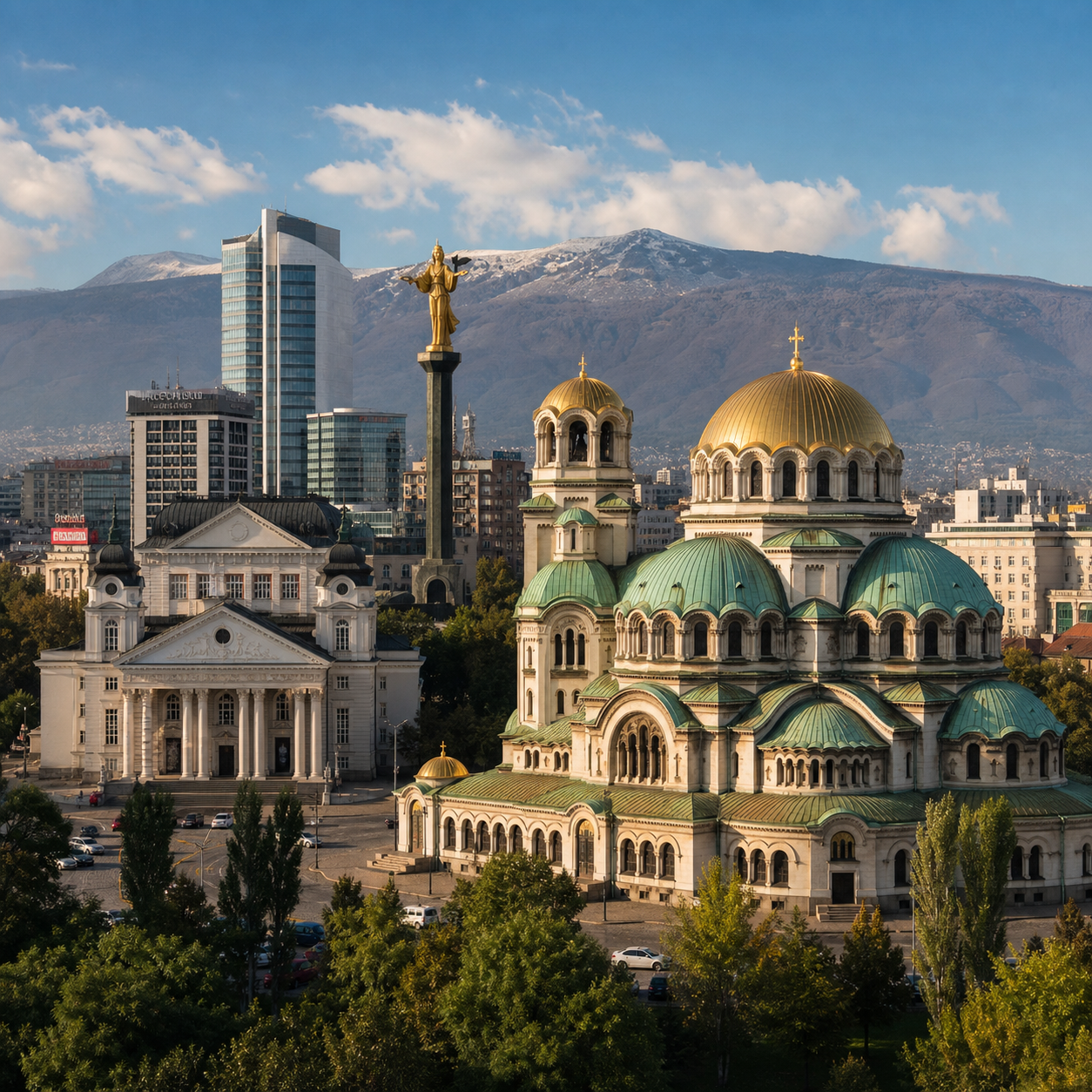 Sofia Bulgaria Cityscape at Dusk-2 Sofia Bulgaria Cityscape at Dusk-2